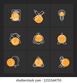 Set of 9 icons, for web, internet, mobile apps, interface design: business, finance, shopping, communication, fitness, computer, media, transportation, travel, easter, christmas, summer, device