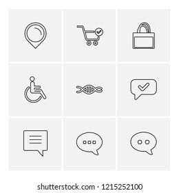 Set of 9 icons, for web, internet, mobile apps, interface design: business, finance, shopping, communication, fitness, computer, media, transportation, travel, easter, christmas, summer, device
