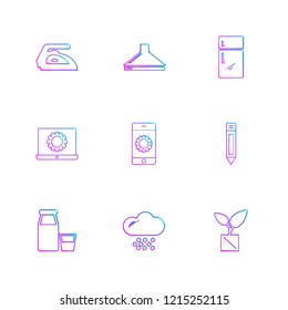 Set of 9 icons, for web, internet, mobile apps, interface design: business, finance, shopping, communication, fitness, computer, media, transportation, travel, easter, christmas, summer, device