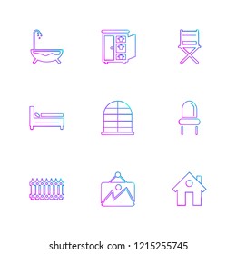 Set of 9 icons, for web, internet, mobile apps, interface design: business, finance, shopping, communication, fitness, computer, media, transportation, travel, easter, christmas, summer, device