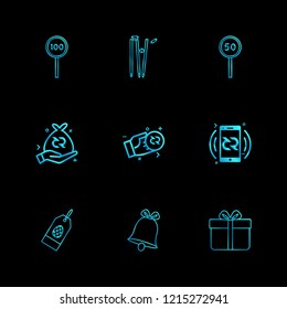 Set of 9 icons, for web, internet, mobile apps, interface design: business, finance, shopping, communication, fitness, computer, media, transportation, travel, easter, christmas, summer, device