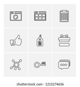 Set of 9 icons, for web, internet, mobile apps, interface design: business, finance, shopping, communication, fitness, computer, media, transportation, travel, easter, christmas, summer, device