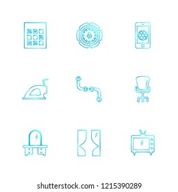 Set of 9 icons, for web, internet, mobile apps, interface design: business, finance, shopping, communication, fitness, computer, media, transportation, travel, easter, christmas, summer, device