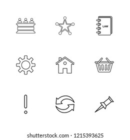Set of 9 icons, for web, internet, mobile apps, interface design: business, finance, shopping, communication, fitness, computer, media, transportation, travel, easter, christmas, summer, device