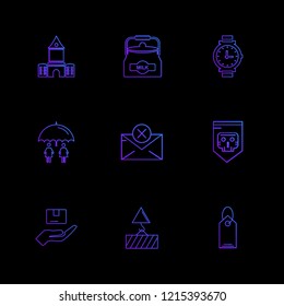 Set of 9 icons, for web, internet, mobile apps, interface design: business, finance, shopping, communication, fitness, computer, media, transportation, travel, easter, christmas, summer, device