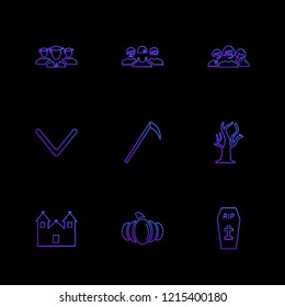 Set of 9 icons, for web, internet, mobile apps, interface design: business, finance, shopping, communication, fitness, computer, media, transportation, travel, easter, christmas, summer, device