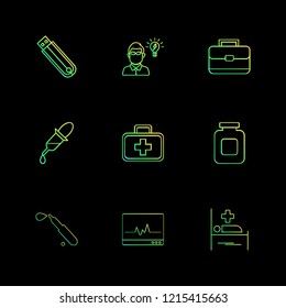 Set of 9 icons, for web, internet, mobile apps, interface design: business, finance, shopping, communication, fitness, computer, media, transportation, travel, easter, christmas, summer, device
