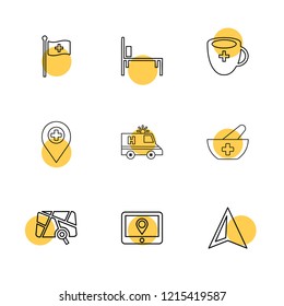 Set of 9 icons, for web, internet, mobile apps, interface design: business, finance, shopping, communication, fitness, computer, media, transportation, travel, easter, christmas, summer, device
