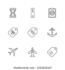 Set of 9 icons, for web, internet, mobile apps, interface design: business, finance, shopping, communication, fitness, computer, media, transportation, travel, easter, christmas, summer, device