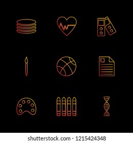 Set of 9 icons, for web, internet, mobile apps, interface design: business, finance, shopping, communication, fitness, computer, media, transportation, travel, easter, christmas, summer, device