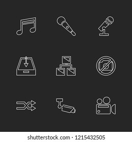 Set of 9 icons, for web, internet, mobile apps, interface design: business, finance, shopping, communication, fitness, computer, media, transportation, travel, easter, christmas, summer, device
