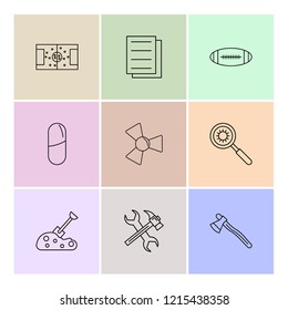 Set of 9 icons, for web, internet, mobile apps, interface design: business, finance, shopping, communication, fitness, computer, media, transportation, travel, easter, christmas, summer, device