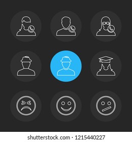 Set of 9 icons, for web, internet, mobile apps, interface design: business, finance, shopping, communication, fitness, computer, media, transportation, travel, easter, christmas, summer, device