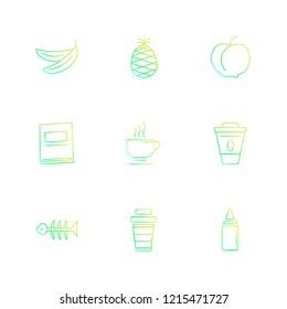 Set of 9 icons, for web, internet, mobile apps, interface design: business, finance, shopping, communication, fitness, computer, media, transportation, travel, easter, christmas, summer, device