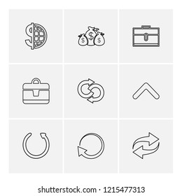 Set of 9 icons, for web, internet, mobile apps, interface design: business, finance, shopping, communication, fitness, computer, media, transportation, travel, easter, christmas, summer, device