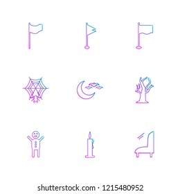 Set of 9 icons, for web, internet, mobile apps, interface design: business, finance, shopping, communication, fitness, computer, media, transportation, travel, easter, christmas, summer, device