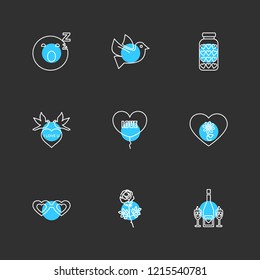Set of 9 icons, for web, internet, mobile apps, interface design: business, finance, shopping, communication, fitness, computer, media, transportation, travel, easter, christmas, summer, device
