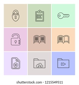Set of 9 icons, for web, internet, mobile apps, interface design: business, finance, shopping, communication, fitness, computer, media, transportation, travel, easter, christmas, summer, device