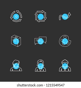 Set of 9 icons, for web, internet, mobile apps, interface design: business, finance, shopping, communication, fitness, computer, media, transportation, travel, easter, christmas, summer, device