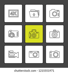 Set of 9 icons, for web, internet, mobile apps, interface design: business, finance, shopping, communication, fitness, computer, media, transportation, travel, easter, christmas, summer, device