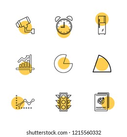 Set of 9 icons, for web, internet, mobile apps, interface design: business, finance, shopping, communication, fitness, computer, media, transportation, travel, easter, christmas, summer, device
