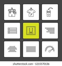 Set of 9 icons, for web, internet, mobile apps, interface design: business, finance, shopping, communication, fitness, computer, media, transportation, travel, easter, christmas, summer, device