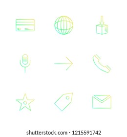 Set of 9 icons, for web, internet, mobile apps, interface design: business, finance, shopping, communication, fitness, computer, media, transportation, travel, easter, christmas, summer, device