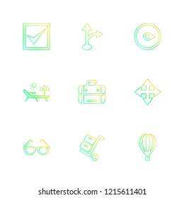 Set of 9 icons, for web, internet, mobile apps, interface design: business, finance, shopping, communication, fitness, computer, media, transportation, travel, easter, christmas, summer, device