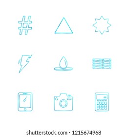 Set of 9 icons, for web, internet, mobile apps, interface design: business, finance, shopping, communication, fitness, computer, media, transportation, travel, easter, christmas, summer, device