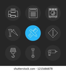 Set of 9 icons, for web, internet, mobile apps, interface design: business, finance, shopping, communication, fitness, computer, media, transportation, travel, easter, christmas, summer, device