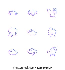 Set of 9 icons, for web, internet, mobile apps, interface design: business, finance, shopping, communication, fitness, computer, media, transportation, travel, easter, christmas, summer, device