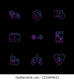 Set of 9 icons, for web, internet, mobile apps, interface design: business, finance, shopping, communication, fitness, computer, media, transportation, travel, easter, christmas, summer, device