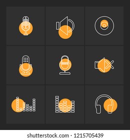 Set of 9 icons, for web, internet, mobile apps, interface design: business, finance, shopping, communication, fitness, computer, media, transportation, travel, easter, christmas, summer, device