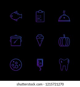 Set of 9 icons, for web, internet, mobile apps, interface design: business, finance, shopping, communication, fitness, computer, media, transportation, travel, easter, christmas, summer, device