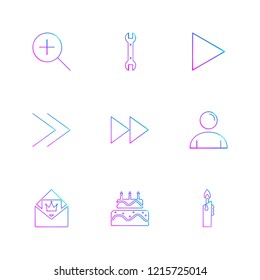 Set of 9 icons, for web, internet, mobile apps, interface design: business, finance, shopping, communication, fitness, computer, media, transportation, travel, easter, christmas, summer, device