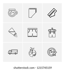 Set of 9 icons, for web, internet, mobile apps, interface design: business, finance, shopping, communication, fitness, computer, media, transportation, travel, easter, christmas, summer, device