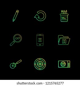 Set of 9 icons, for web, internet, mobile apps, interface design: business, finance, shopping, communication, fitness, computer, media, transportation, travel, easter, christmas, summer, device