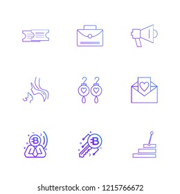 Set of 9 icons, for web, internet, mobile apps, interface design: business, finance, shopping, communication, fitness, computer, media, transportation, travel, easter, christmas, summer, device