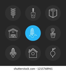 Set of 9 icons, for web, internet, mobile apps, interface design: business, finance, shopping, communication, fitness, computer, media, transportation, travel, easter, christmas, summer, device