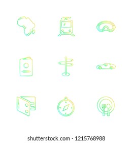 Set of 9 icons, for web, internet, mobile apps, interface design: business, finance, shopping, communication, fitness, computer, media, transportation, travel, easter, christmas, summer, device