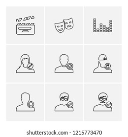 Set of 9 icons, for web, internet, mobile apps, interface design: business, finance, shopping, communication, fitness, computer, media, transportation, travel, easter, christmas, summer, device