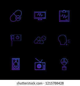 Set of 9 icons, for web, internet, mobile apps, interface design: business, finance, shopping, communication, fitness, computer, media, transportation, travel, easter, christmas, summer, device