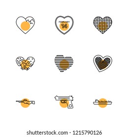 Set of 9 icons, for web, internet, mobile apps, interface design: business, finance, shopping, communication, fitness, computer, media, transportation, travel, easter, christmas, summer, device