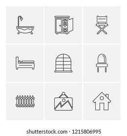 Set of 9 icons, for web, internet, mobile apps, interface design: business, finance, shopping, communication, fitness, computer, media, transportation, travel, easter, christmas, summer, device