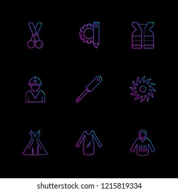 Set of 9 icons, for web, internet, mobile apps, interface design: business, finance, shopping, communication, fitness, computer, media, transportation, travel, easter, christmas, summer, device