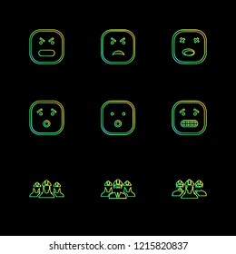 Set of 9 icons, for web, internet, mobile apps, interface design: business, finance, shopping, communication, fitness, computer, media, transportation, travel, easter, christmas, summer, device