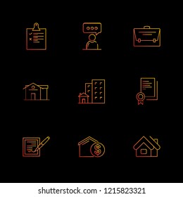 Set of 9 icons, for web, internet, mobile apps, interface design: business, finance, shopping, communication, fitness, computer, media, transportation, travel, easter, christmas, summer, device
