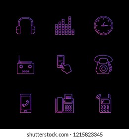 Set of 9 icons, for web, internet, mobile apps, interface design: business, finance, shopping, communication, fitness, computer, media, transportation, travel, easter, christmas, summer, device