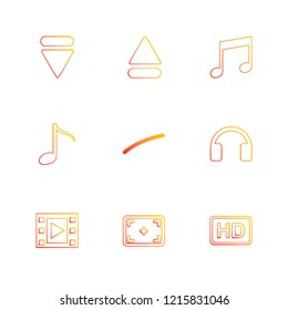 Set of 9 icons, for web, internet, mobile apps, interface design: business, finance, shopping, communication, fitness, computer, media, transportation, travel, easter, christmas, summer, device