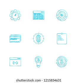 Set of 9 icons, for web, internet, mobile apps, interface design: business, finance, shopping, communication, fitness, computer, media, transportation, travel, easter, christmas, summer, device